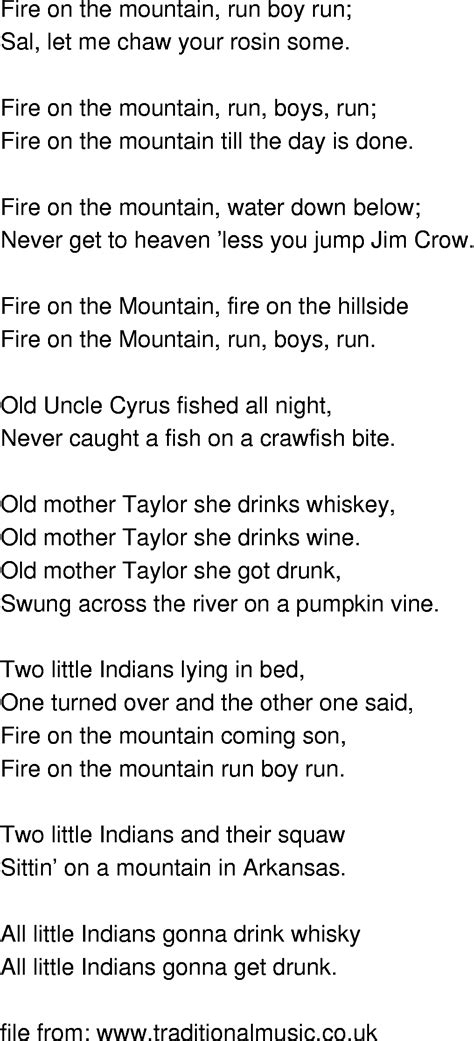 Fire on the Mountain Lyrics by The Marshall Tucker Band from the The Back to Back: The Charlie Daniels Band/The Marshall Tucker Band album - including song video, artist biography, translations and more: Took my fam'ly away from our Carolina home Had dreams about the west and started to roam Six long months on a dust co…